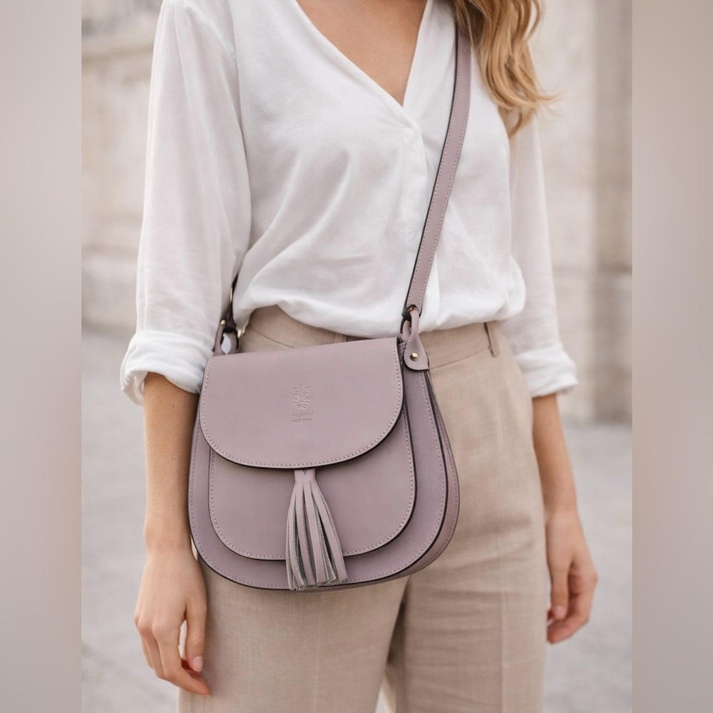 Florence Made In Italy Crossbody Purse Minimalist 100% Leather